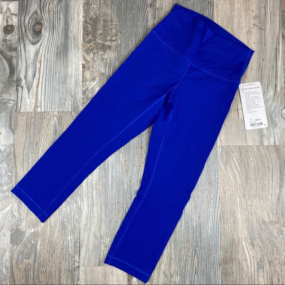 NEW Lululemon Wunder Under Crop Bright Blue size 4